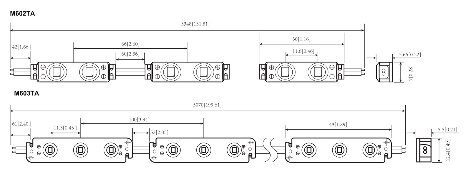 Technische Zeichnung BL-MO-M600-Serie