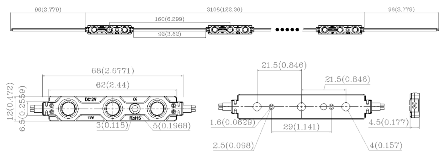 Technische Zeichnung BL-MO-M660-Serie