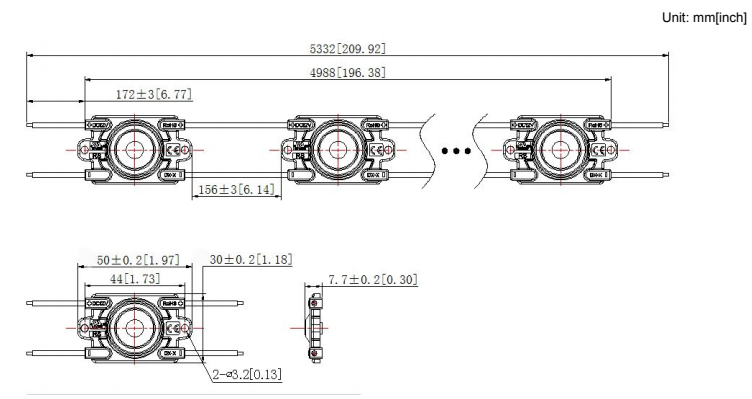 Maße und Befestigungspunkte Technische Zeichnung BL-MO-M921-1