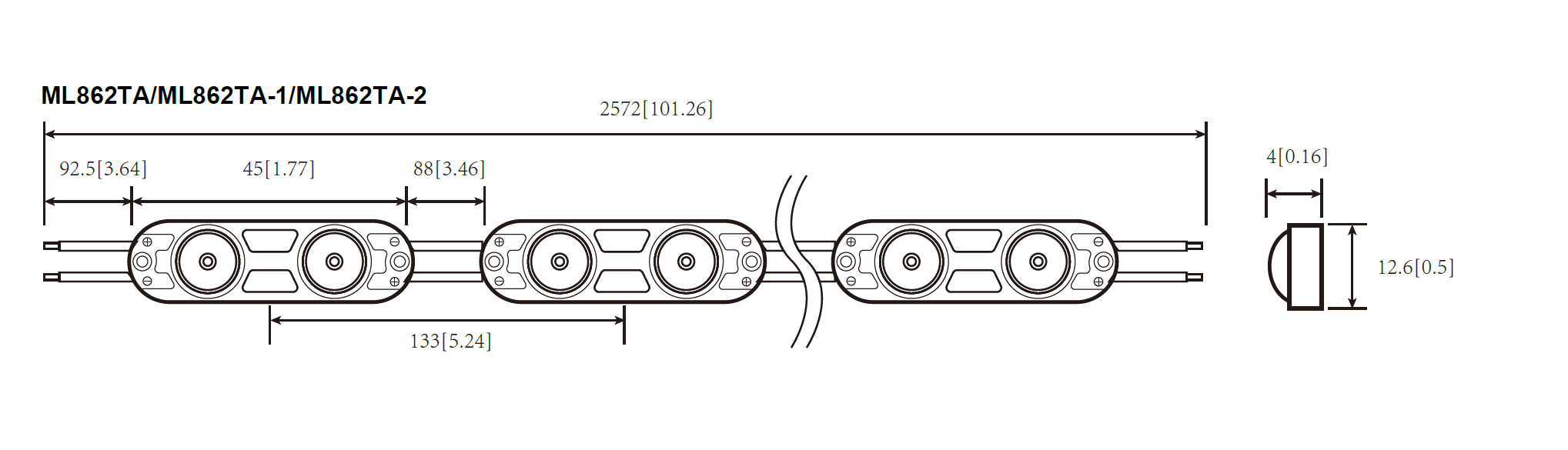 Technische Zeichnung BL-MO-ML860-Serie