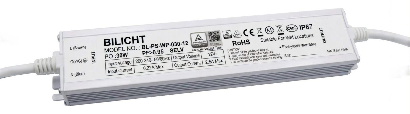 LED Netzteil 12V 30W Waterproof