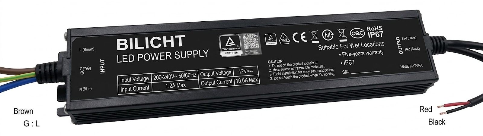 LED Netzteil 12V 200W Waterproof