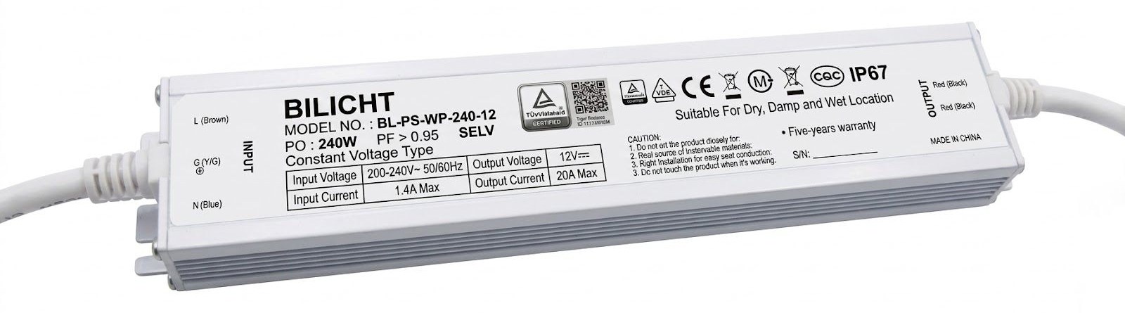 LED Netzteil 12V 240W Waterproof